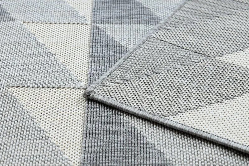 Alfombra SPRING 20406332 Sisal diamantes triángulos, bucle - gris