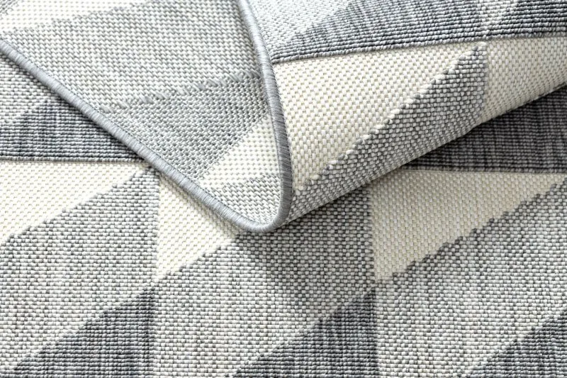 Alfombra SPRING 20406332 Sisal diamantes triángulos, bucle - gris