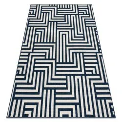 Alfombra SPRING 20421994 Sisal laberinto, bucle - crema / azul