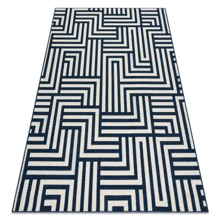 Alfombra SPRING 20421994 Sisal laberinto, bucle - crema / azul