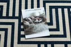 Alfombra SPRING 20421994 Sisal laberinto, bucle - crema / azul