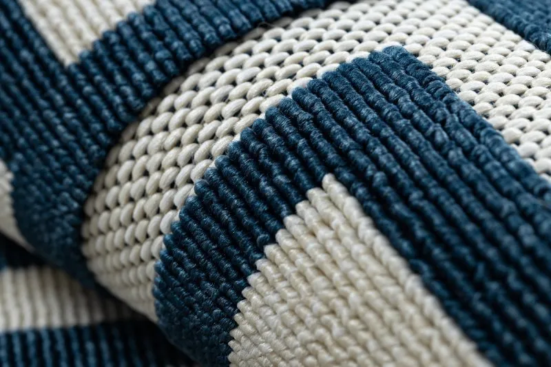 Alfombra SPRING 20421994 Sisal laberinto, bucle - crema / azul