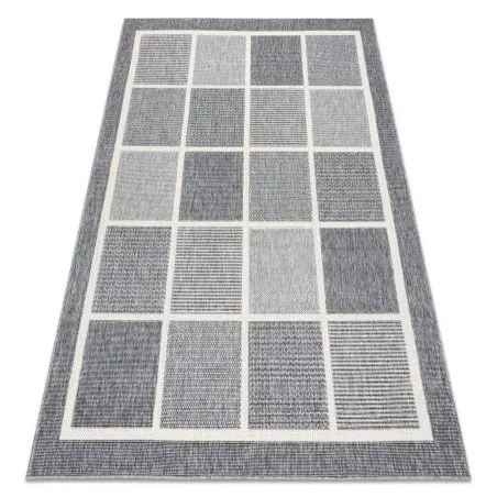 Alfombra SPRING 20426332 Sisal cuadrícula, marco bucle - gris