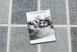 Alfombra SPRING 20426332 Sisal cuadrícula, marco bucle - gris