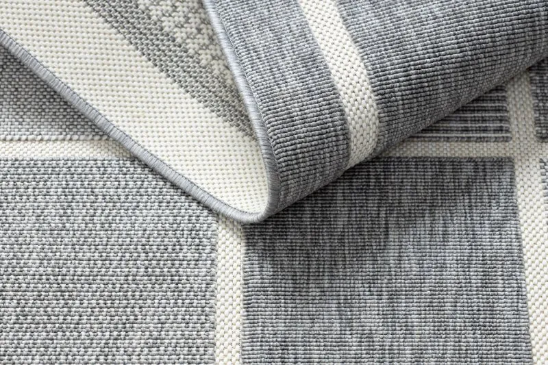 Alfombra SPRING 20426332 Sisal cuadrícula, marco bucle - gris