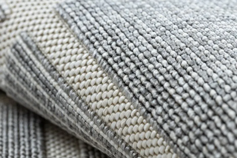 Alfombra SPRING 20426332 Sisal cuadrícula, marco bucle - gris
