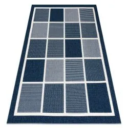 Alfombra SPRING 20426994 Sisal cuadrícula, marco bucle - azul