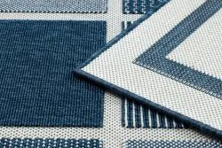 Alfombra SPRING 20426994 Sisal cuadrícula, marco bucle - azul