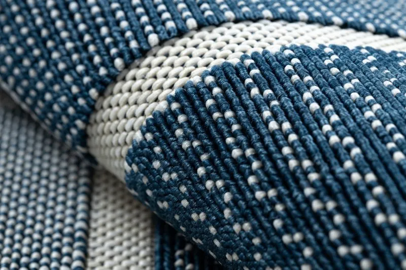 Alfombra SPRING 20426994 Sisal cuadrícula, marco bucle - azul