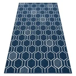 Alfombra SPRING 20404994 Sisal hexagonal, bucle - azul