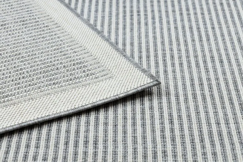 Alfombra SPRING 20411332 Sisal líneas, marco bucle - gris