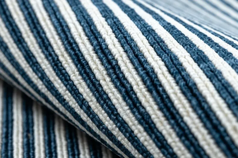 Alfombra SPRING 20411994 Sisal líneas, marco bucle - azul