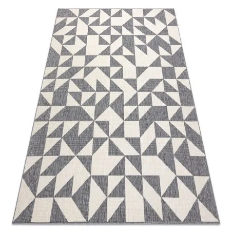 Alfombra SPRING 20414332 Sisal triángulos, bucle - gris / crema