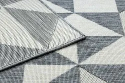 Alfombra SPRING 20414332 Sisal triángulos, bucle - gris / crema