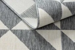 Alfombra SPRING 20414332 Sisal triángulos, bucle - gris / crema