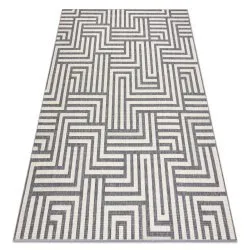 Alfombra SPRING 20421332 Sisal laberinto, bucle - crema / gris