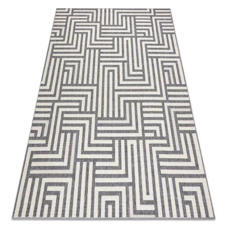 Alfombra SPRING 20421332 Sisal laberinto, bucle - crema / gris