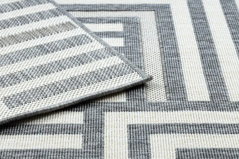 Alfombra SPRING 20421332 Sisal laberinto, bucle - crema / gris