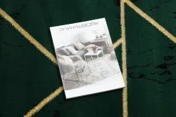 Dywan EMERALD ekskluzywny 1012 glamour, stylowy geometryczny, marmur butelkowa zieleń / złoty