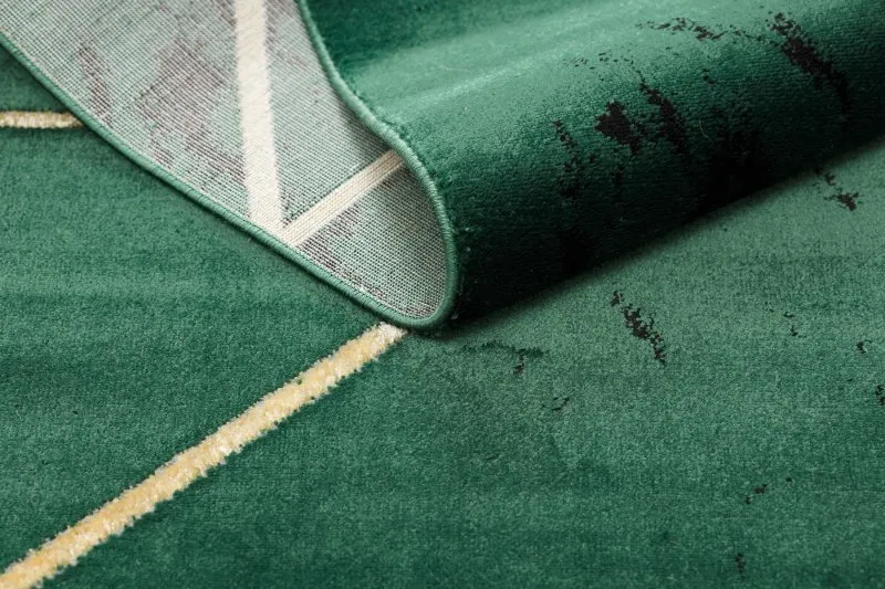 Dywan EMERALD ekskluzywny 1012 glamour, stylowy geometryczny, marmur butelkowa zieleń / złoty
