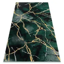 Alfombra EMERALD exclusivo 1018 glamour, elegante mármol botella verde / oro