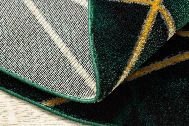 Dywan EMERALD ekskluzywny 1022 koło - glamour, stylowy marmur, geometryczny butelkowa zieleń / złoty