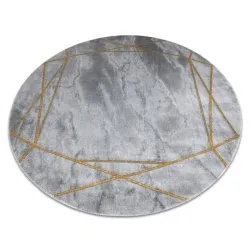 Alfombra EMERALD exclusivo 1022 circulo - glamour, elegante mármol, geométrico gris / oro