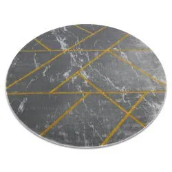 Alfombra EMERALD exclusivo 1012 circulo - glamour, elegante mármol, geométrico gris / oro