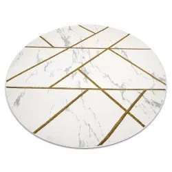 Alfombra EMERALD exclusivo 1012 circulo - glamour, elegante mármol, geométrico crema / oro