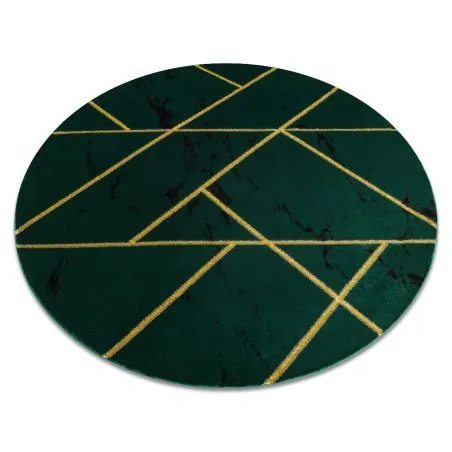 Dywan EMERALD ekskluzywny 1012 koło - glamour, stylowy marmur, geometryczny butelkowa zieleń / złoty