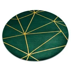 Alfombra EMERALD exclusivo 1013 circulo - glamour, elegante geométrico botella verde / oro