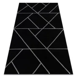 Alfombra EMERALD exclusivo 7543 glamour, elegante geométrico negro / plata