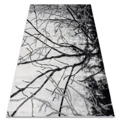 Alfombra EMERALD exclusivo 3820 glamour, elegante árbol plata