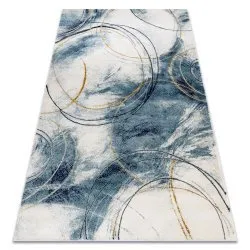 Alfombra EMERALD exclusivo A0087 glamour, elegante circulos azul / oro