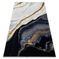 Alfombra EMERALD exclusivo 1017 glamour, elegante mármol azul oscuro / oro