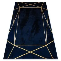 Alfombra EMERALD exclusivo 1022 glamour, elegante geométrico azul oscuro / oro