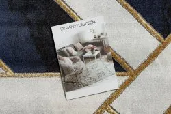 Dywan EMERALD ekskluzywny 1015 glamour, stylowy marmur, geometryczny granatowy / złoty