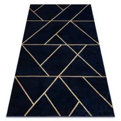 Alfombra EMERALD exclusivo 1012 glamour, elegante geométrico azul oscuro / oro