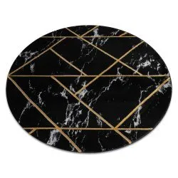 Alfombra EMERALD exclusivo 2000 circulo - glamour, elegante mármol, geométrico negro / oro