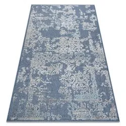 Alfombra Structural SOLE D3811 - Ornamento Tejido plano azul / beige