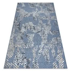 Alfombra Structural SOLE D3841 - hexágonos Tejido plano azul / beige