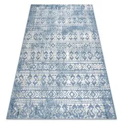 Alfombra Structural SOLE D3732 - azteca, diamantes Tejido plano azul / beige