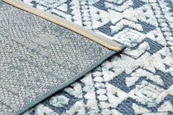 Dywan Strukturalny SOLE D3732 Aztecki, romby - płasko tkany niebieski / beż