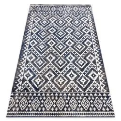 Alfombra moderna MUNDO E0561 diamantes, zigzag 3D exterior azul / beige