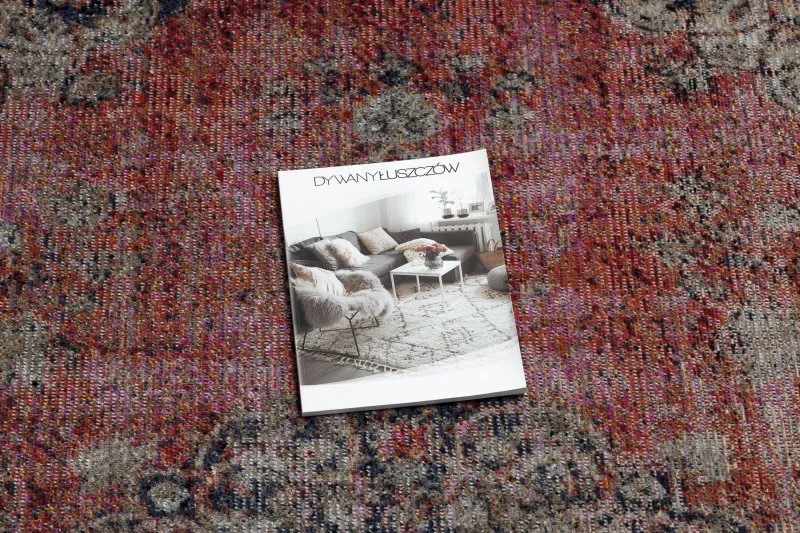 Alfombra moderna MUNDO E0691 ornamento, vintage exterior rojo / beige