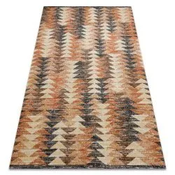 Alfombra moderna MUNDO D5781 triangulos 3D exterior naranja / beige