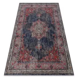 Alfombra moderna MUNDO E0551 ornamento, marco vintage exterior rojo / negro