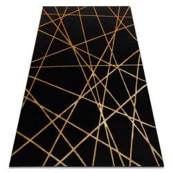 Alfombra GLOSS moderno 406C 86 elegante, glamour, art deco, geométrico negro / oro