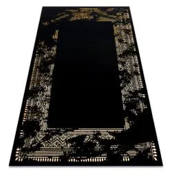 Alfombra GLOSS moderno 408C 86 Marco elegante, glamour, art deco negro / oro