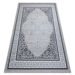 Alfombra GLOSS moderno 8490 52 Ornamento, elegante, marco marfil / gris